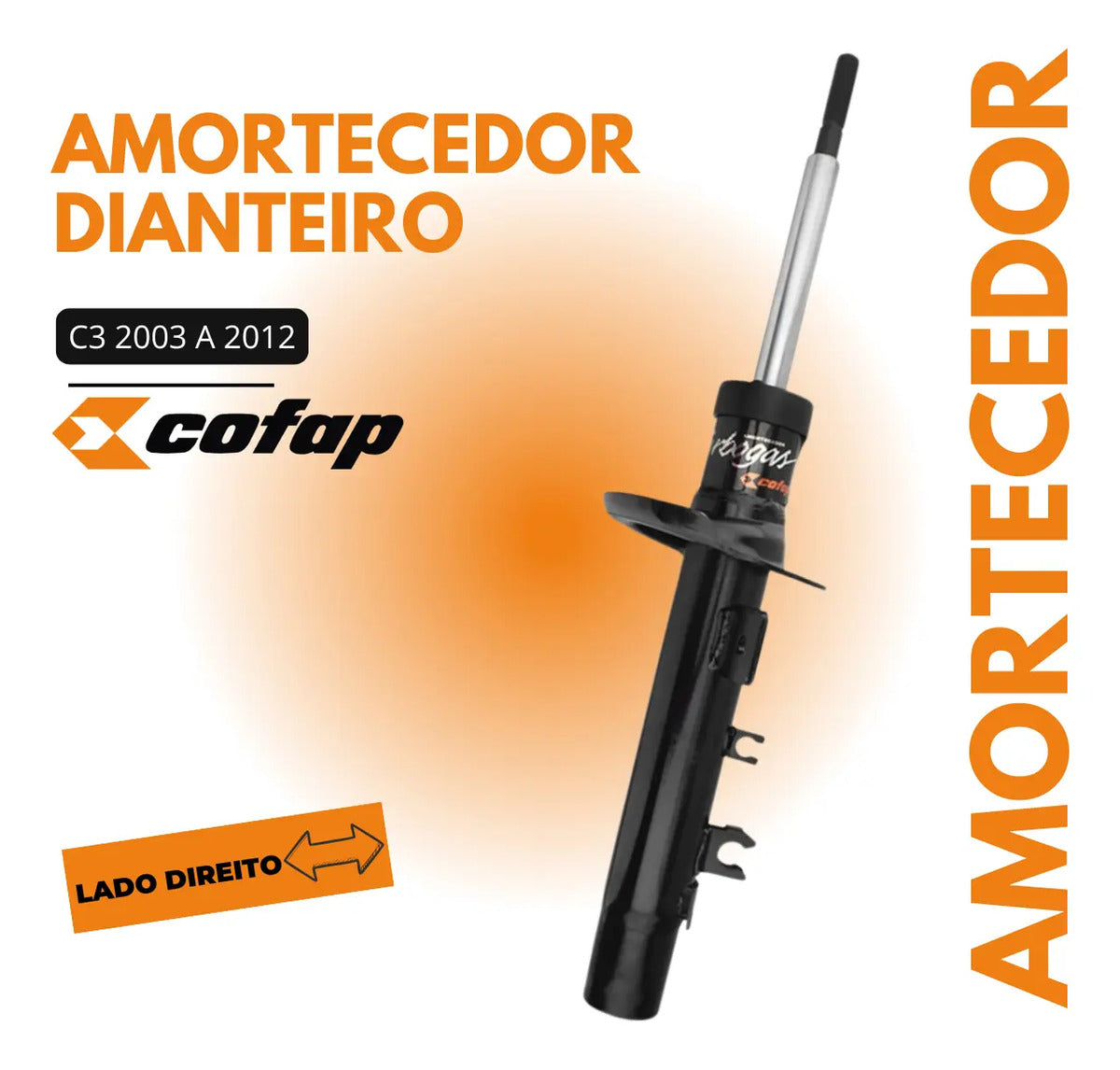 Amortecedor Dianteiro Citroen C3 03 A 2012 Cofap Lado Direit