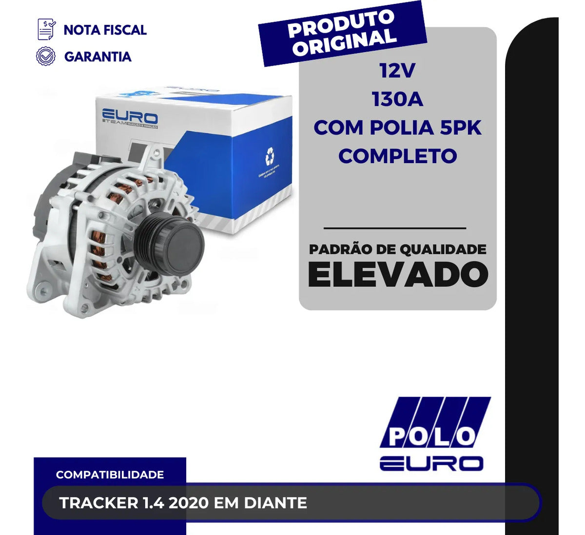 Alternador Tracker 1.4 2020 Em Diante 12v130a 5pk Completo