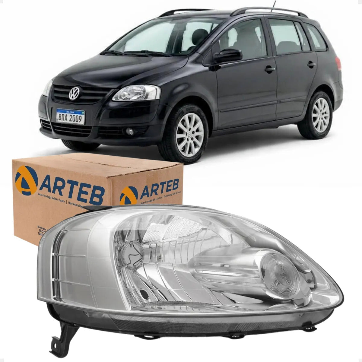 Farol Vw Fox Spacefox 2004 A 2009 Arteb
