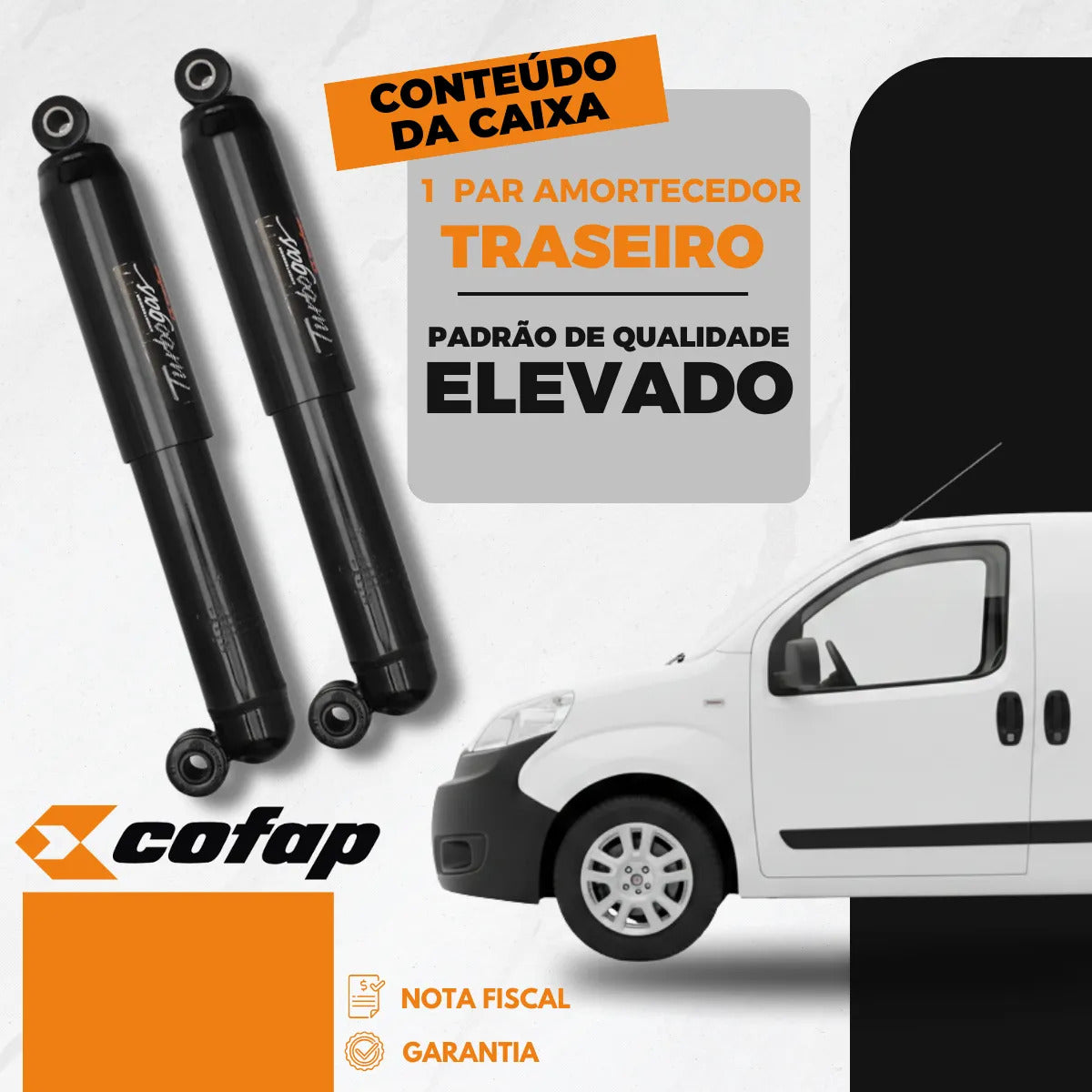 Par Amortecedor Traseiro Cofap Fiat Fiorino 1996 Em Diante