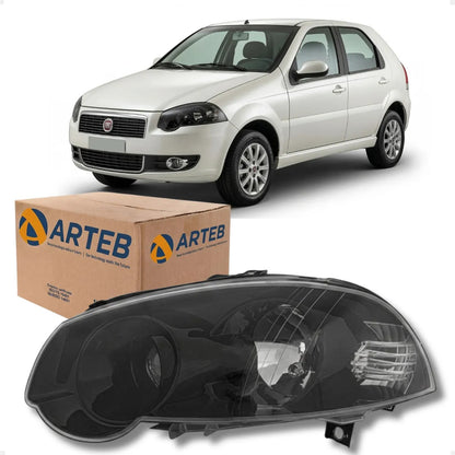 Farol H7 H1 Moldura Preta Mascara Negra Palio 09 A 13 Arteb