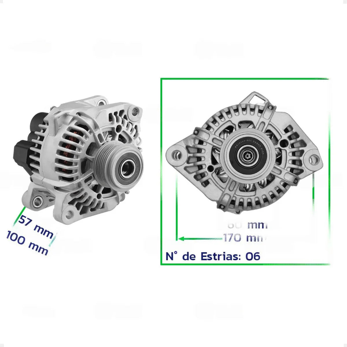 Alternador Sonata Santa Fe Ix35 Carens 2.0 2.4 12v 110a 6pk