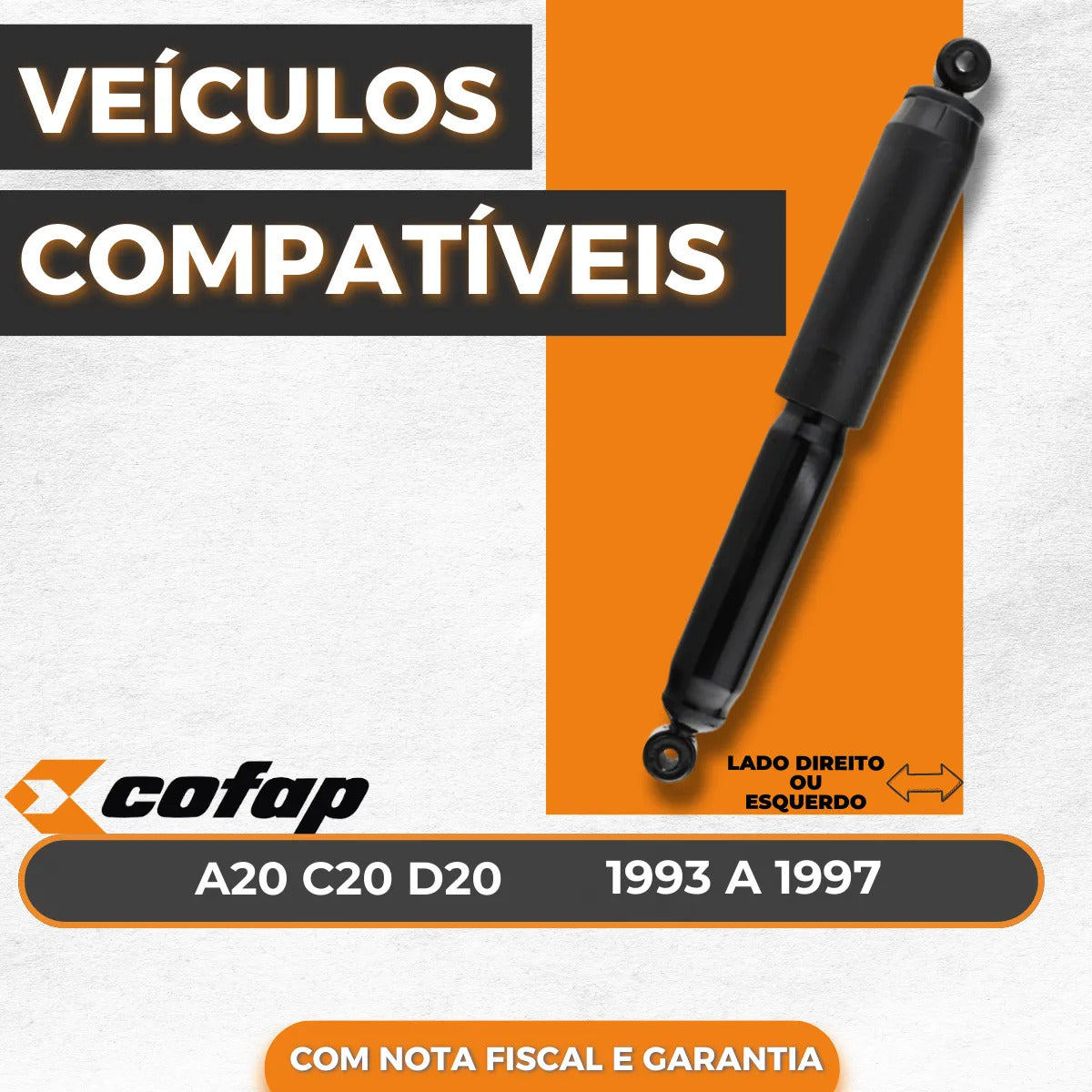 Amortecedor Traseiro D20 1993 1994 1995 1996 1997 Cofap