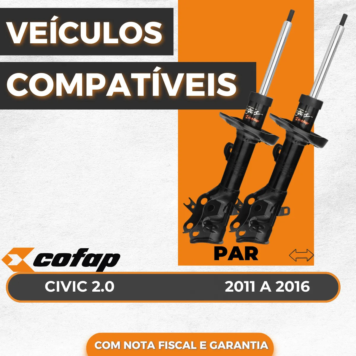 Par Amortecedor Dianteiro  Honda Civic 2.0 12/16 Cofap