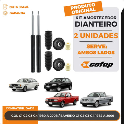 Kit 2 Amortecedor Dianteiro Cofap Gol Saveiro + Coxin Coifa