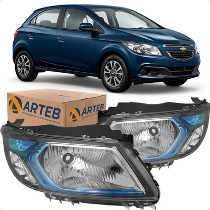 Farol Gm Onix Prisma 2012 13 14 2015 2016 Máscara Azul Arteb