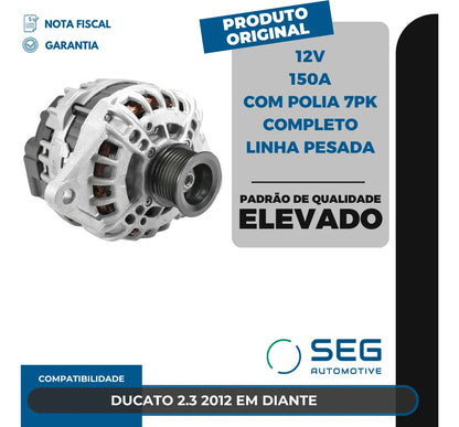 Alternador Ducato 2.3 12v 150a 2012 Com Polia 7pk
