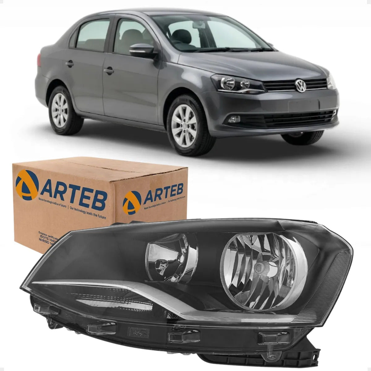 Farol Máscara Negra Foco Duplo Voyage G6 2013 A 2016 Arteb