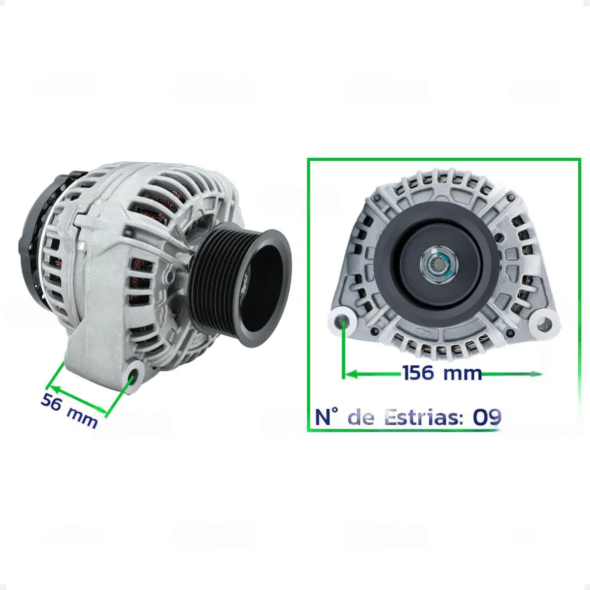 Alternador John Deere 5085 6110 12v 150a Com Polia 9pk