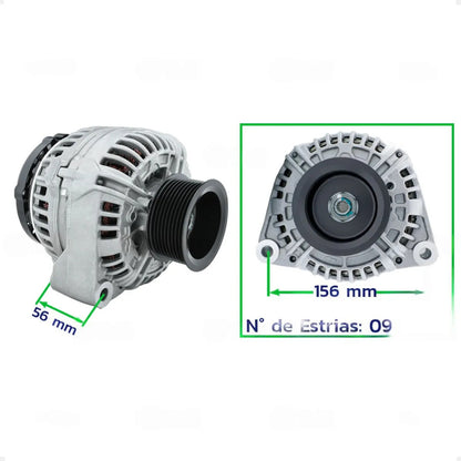 Alternador John Deere 5085 6110 12v 150a Com Polia 9pk