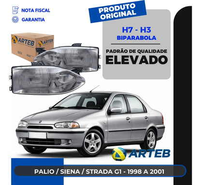 Farol Fiat Siena G1 1996 A 2001 Foco Duplo Arteb