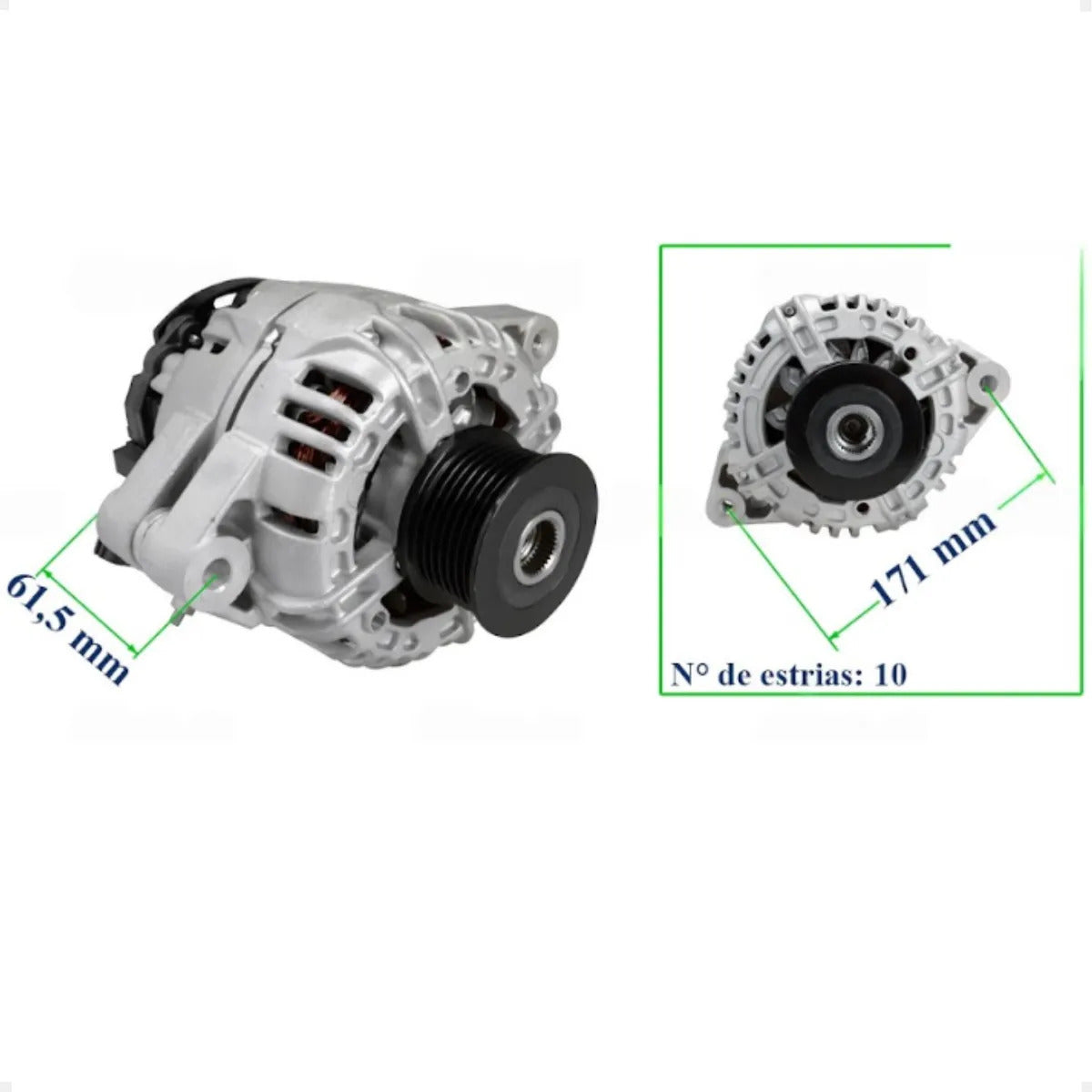 Alternador Hilux 2.5 3.0 16v 2005 Em Diante 12v80a 7pk