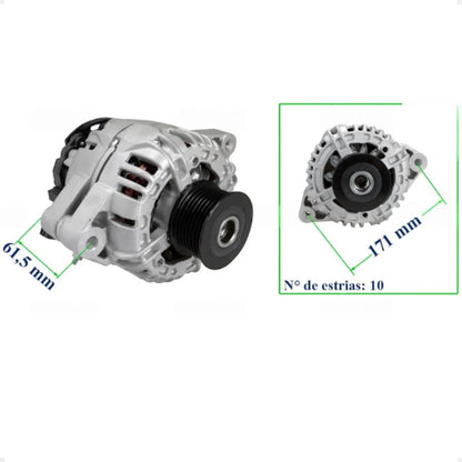 Alternador Hilux 2.5 3.0 16v 2005 Em Diante 12v80a 7pk