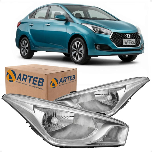 Farol Moldura Metalizada Hb20 Hb20s 2012 A 2019 Arteb