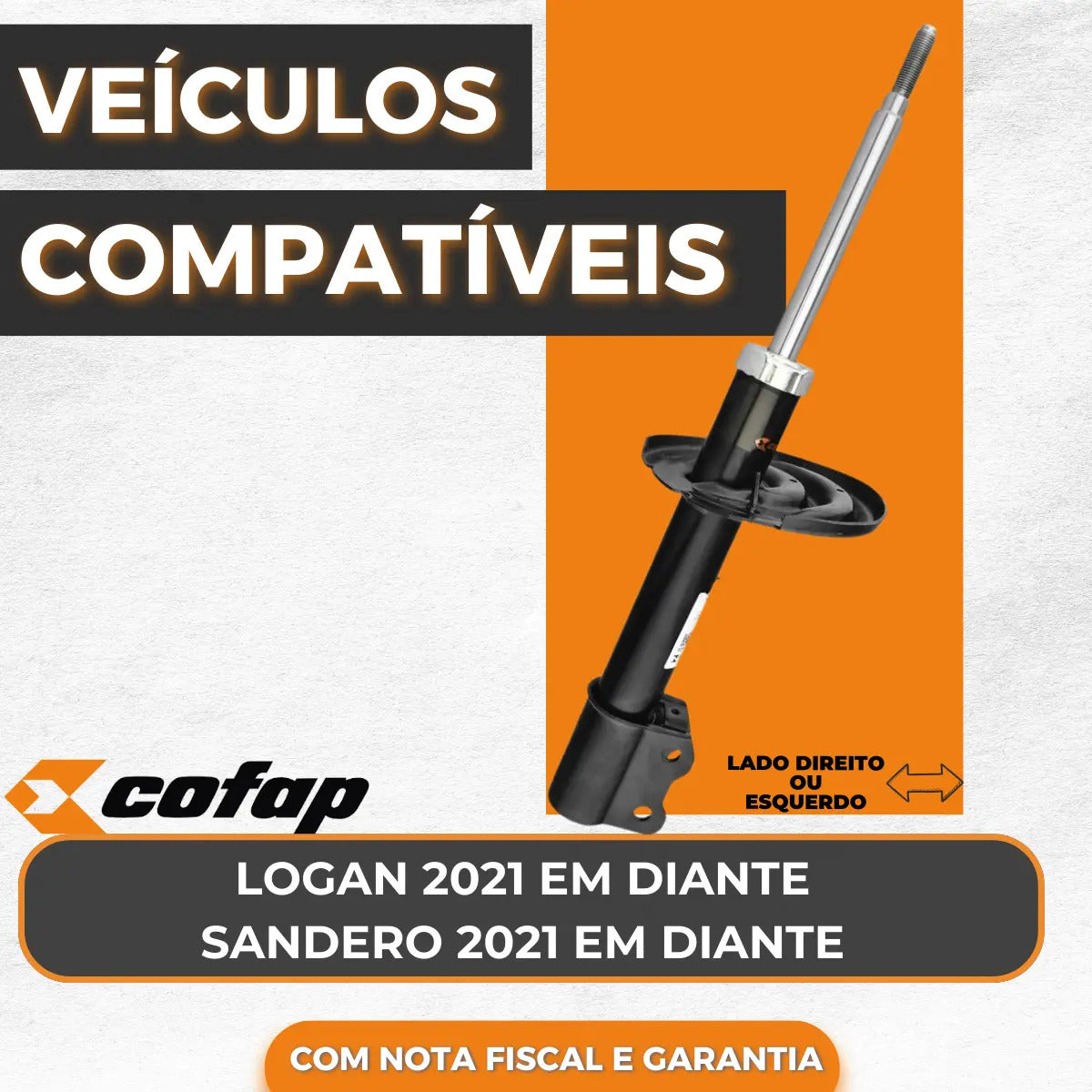 Amortecedor Dianteiro Logan Sandero 1.0 2021 A 2025 Cofap