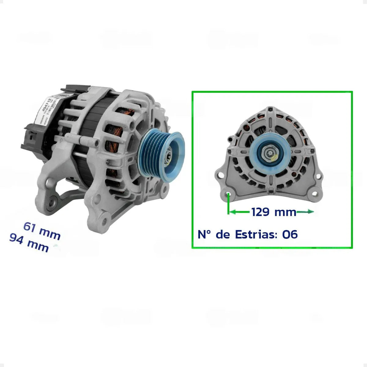 Alternador Crossup Fox Gol Up Voyage 12v 70a Com Polia 6pk