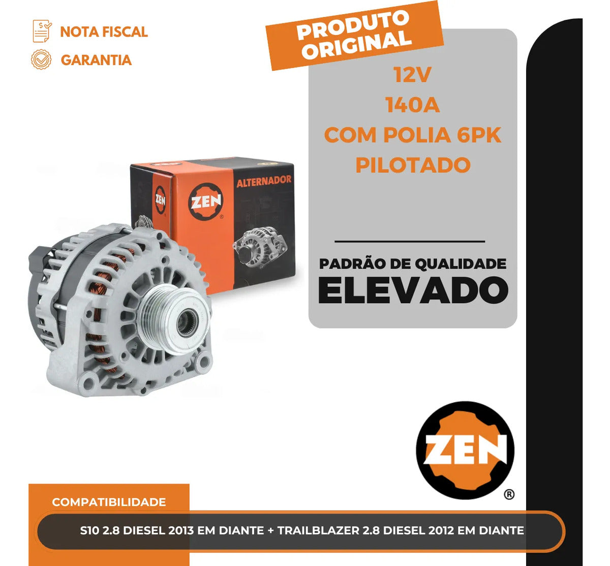 Alternadors10 Trailblazer 2.8 Diesel 2012 Em Diante 12v 140a