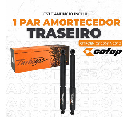 Par Amortecedor Traseiro Citroen C3 2003 A 2012 Origin Cofap
