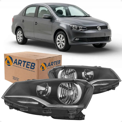 Farol Máscara Negra Foco Duplo Voyage G6 2013 A 2016 Arteb