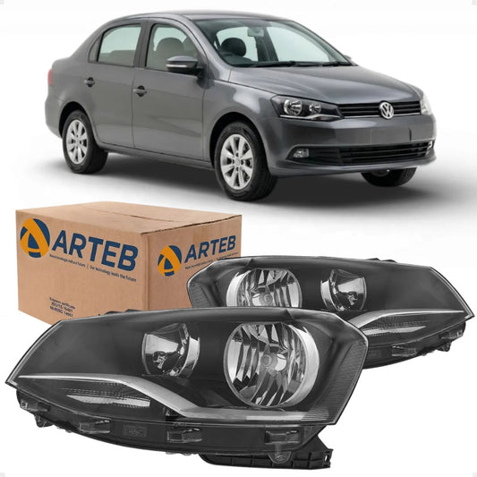 Farol Máscara Negra Foco Duplo Voyage G6 2013 A 2016 Arteb