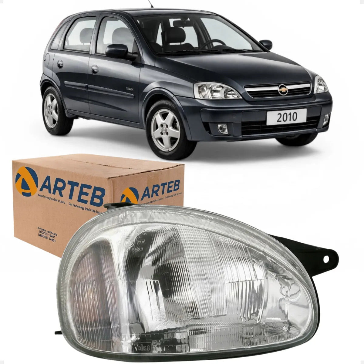 Farol Corsa 1994 95 1996 1997 1998 1999 2000 H4 Vidro Arteb