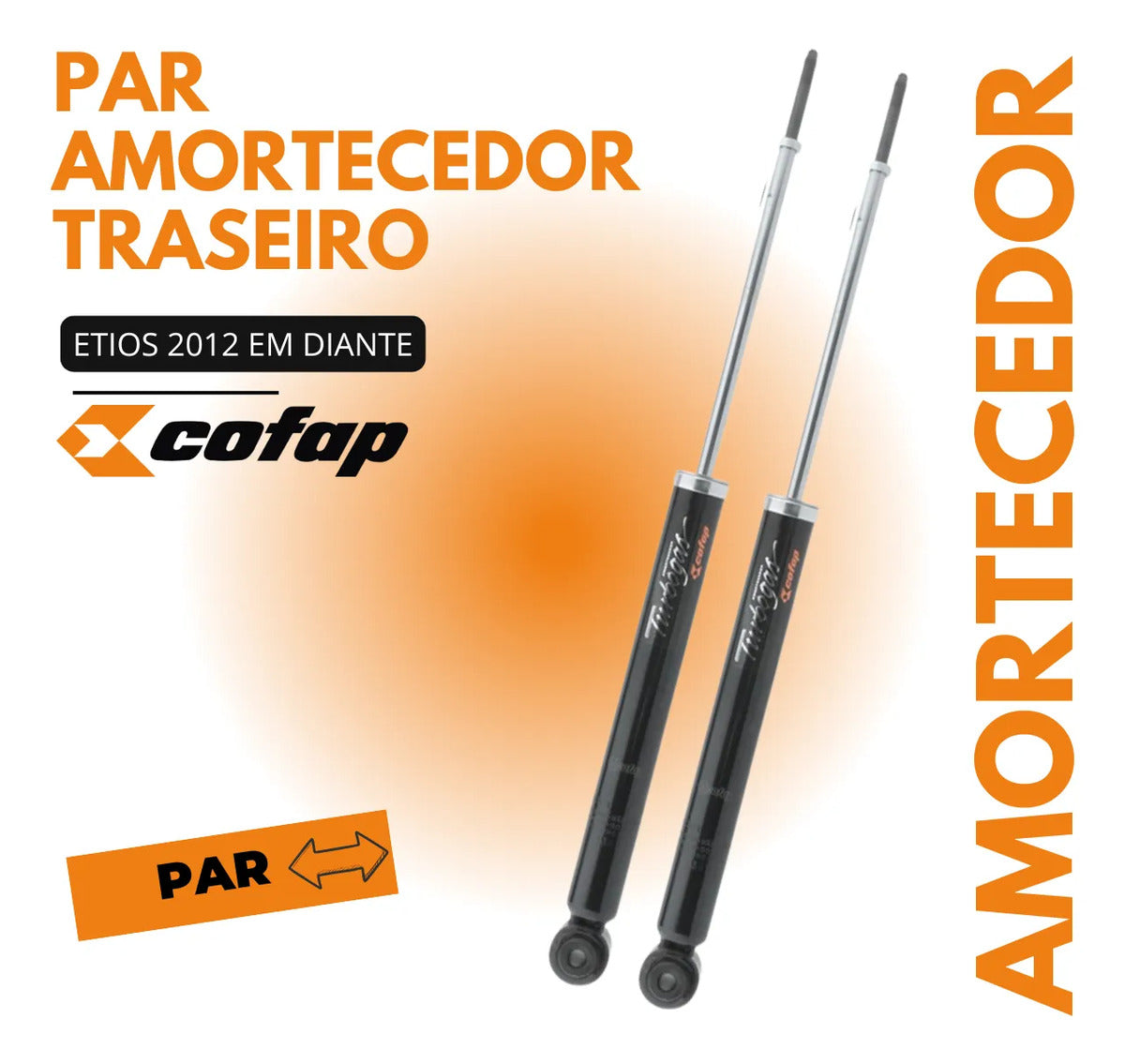 Par Amortecedor Traseiro Toyota Etios 2012 A 2021 Cofap