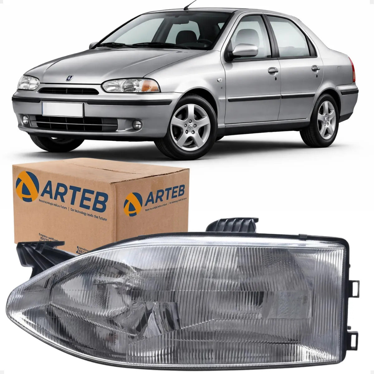 Farol Fiat Siena G1 1996 A 2001 Foco Duplo Arteb