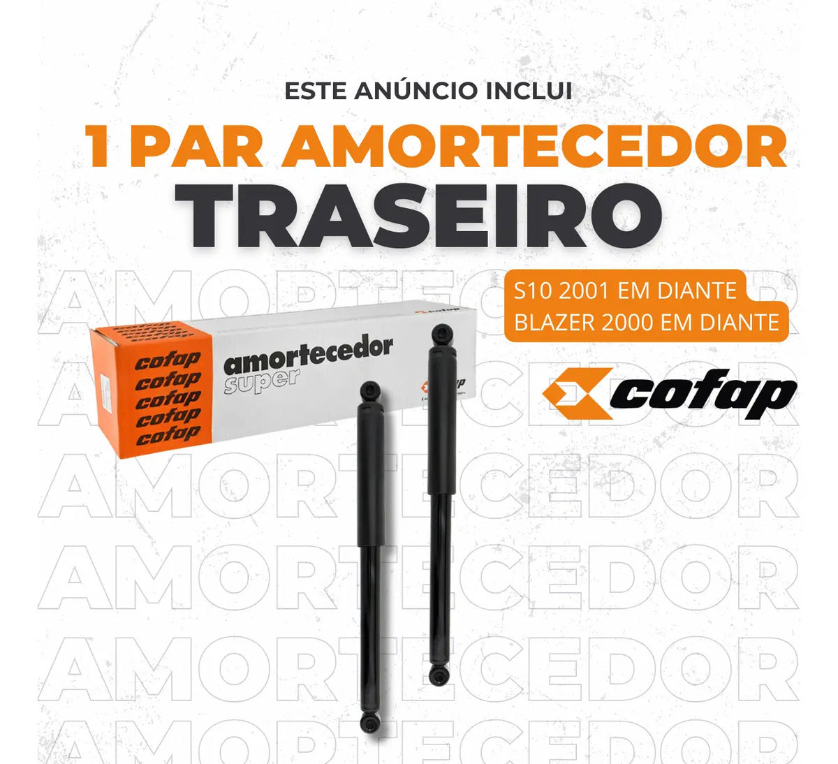 Par Amortecedor Eixo Traseiro S10 2001 Em Diante - Cofap