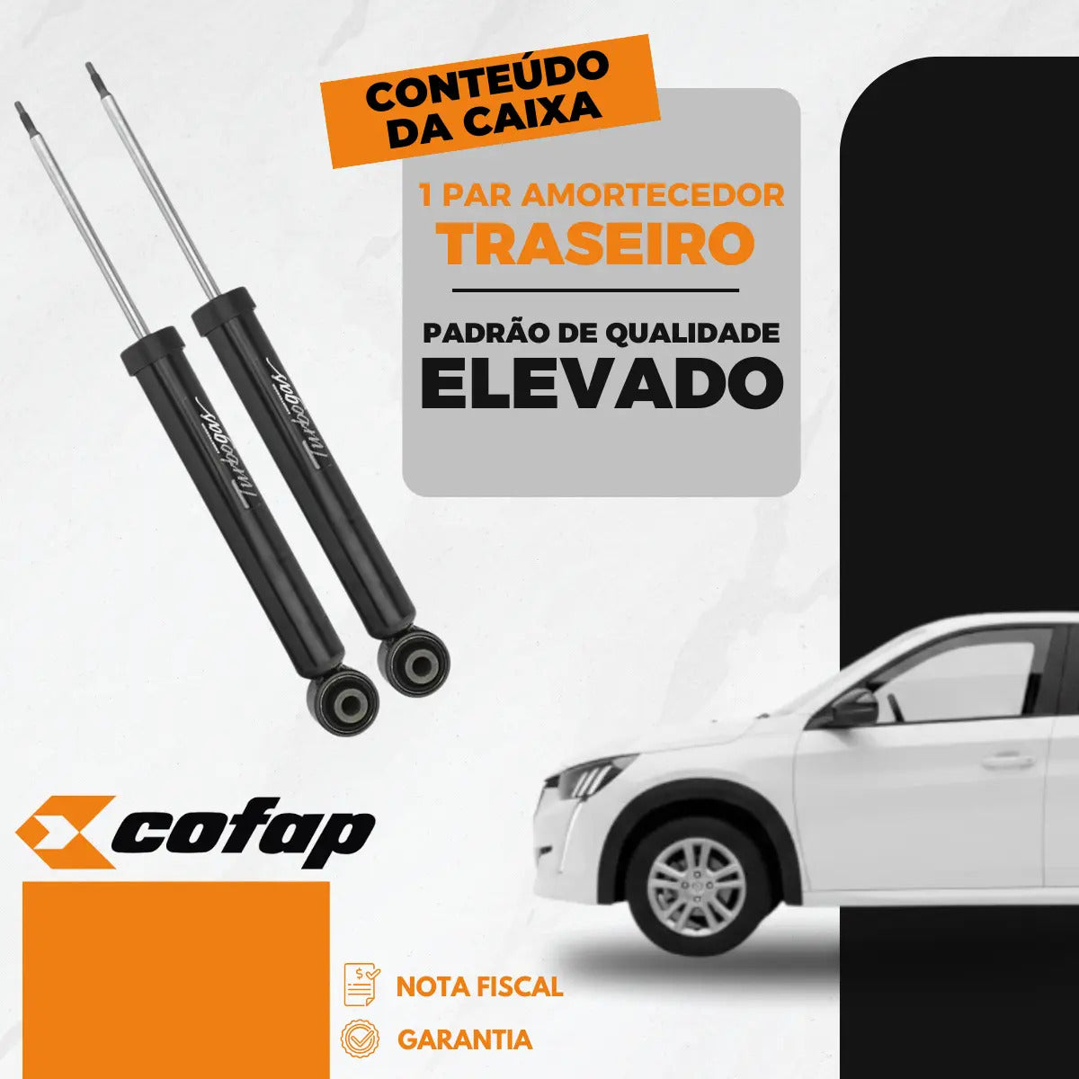 Par Amortecedor Traseiro Original Cofap 208 2020 Até 2024