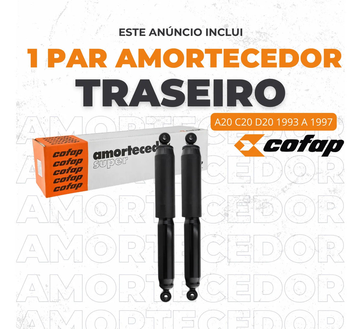 Par Amortecedor Traseiro D20 1993 1994 1995 1996 1997 Cofap