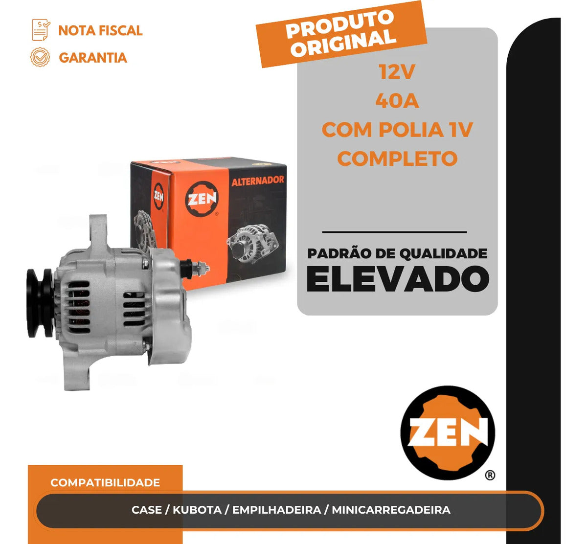 Alternador Case Kubota Empilhadeira Minicarregadeira 12v 40a