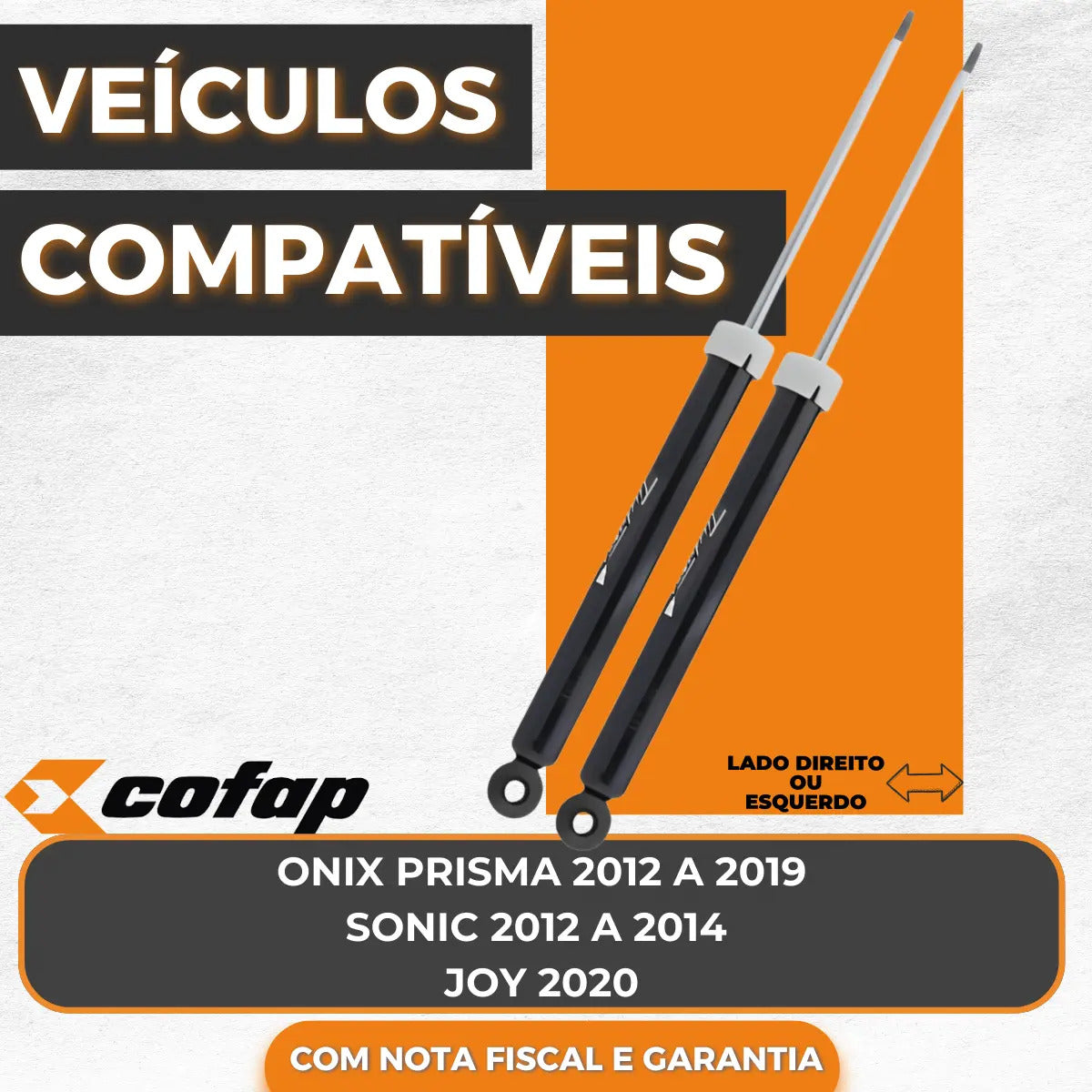 Par Amortecedor Traseiro Original Cofap Prisma 2015 Turbogás