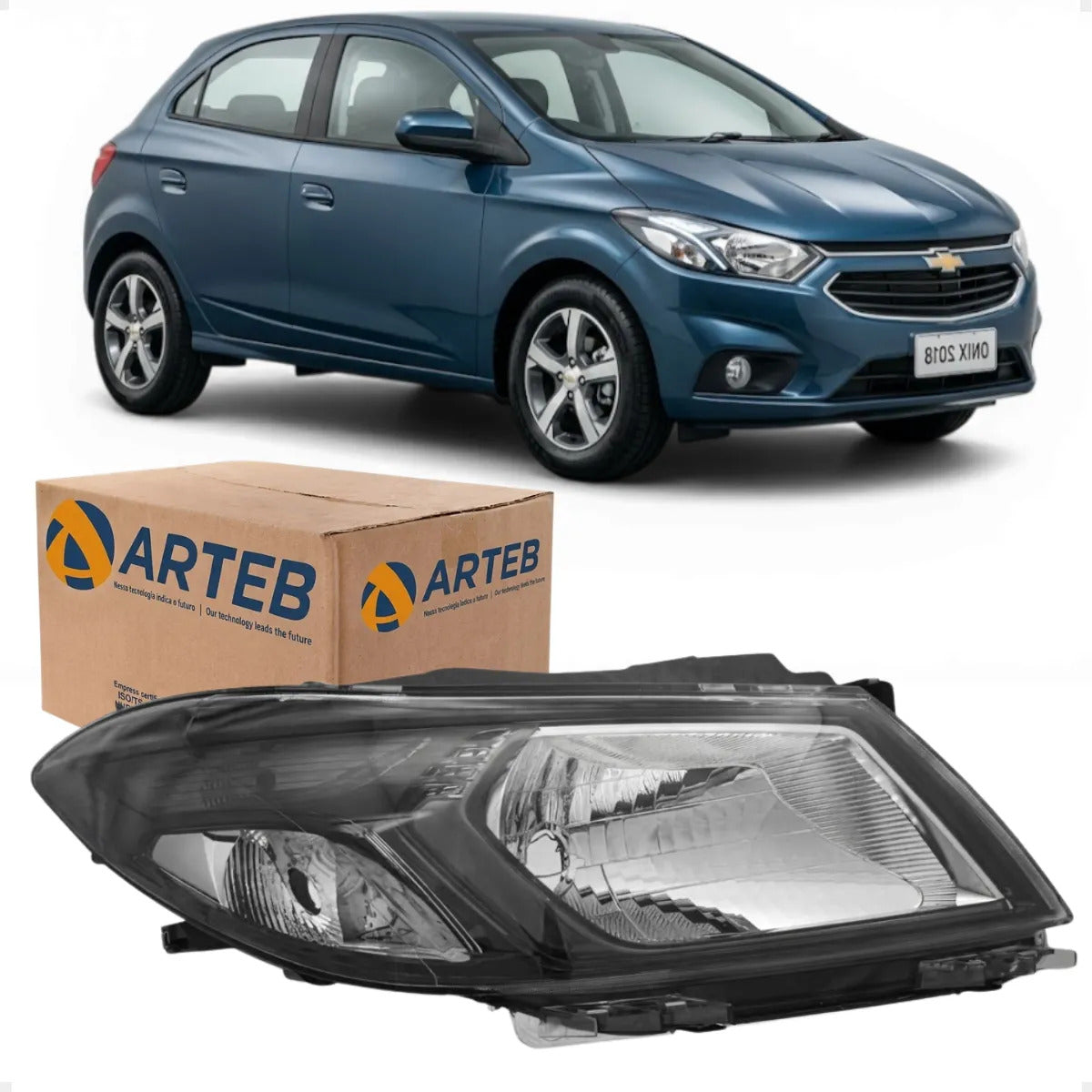 Farol Máscara Negra H4 Onix 2012 13 14 15 16 17 2018 Arteb