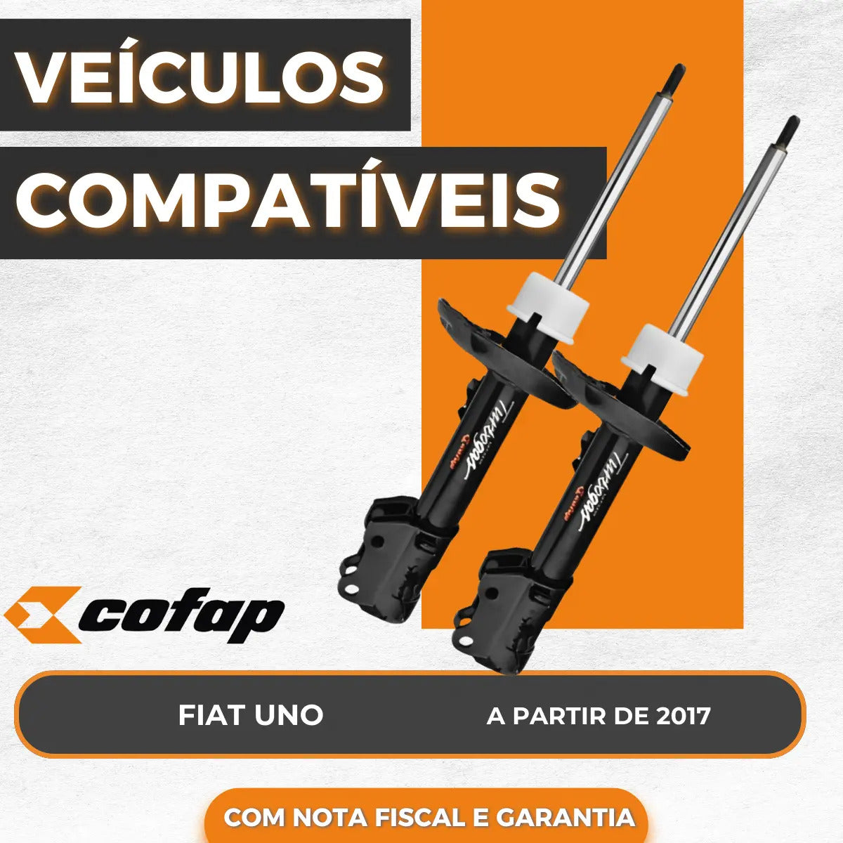 Par Amortecedor Dianteiro C/ Barra Uno 2017/.. Cofap Turboga