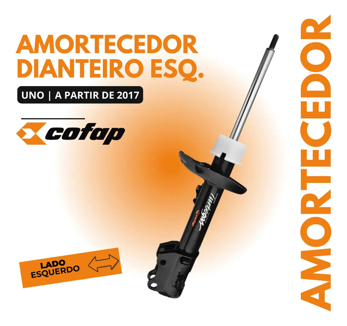 Amortecedor Dianteiro Esquerdo C/ Barra Uno 2017/... Cofap