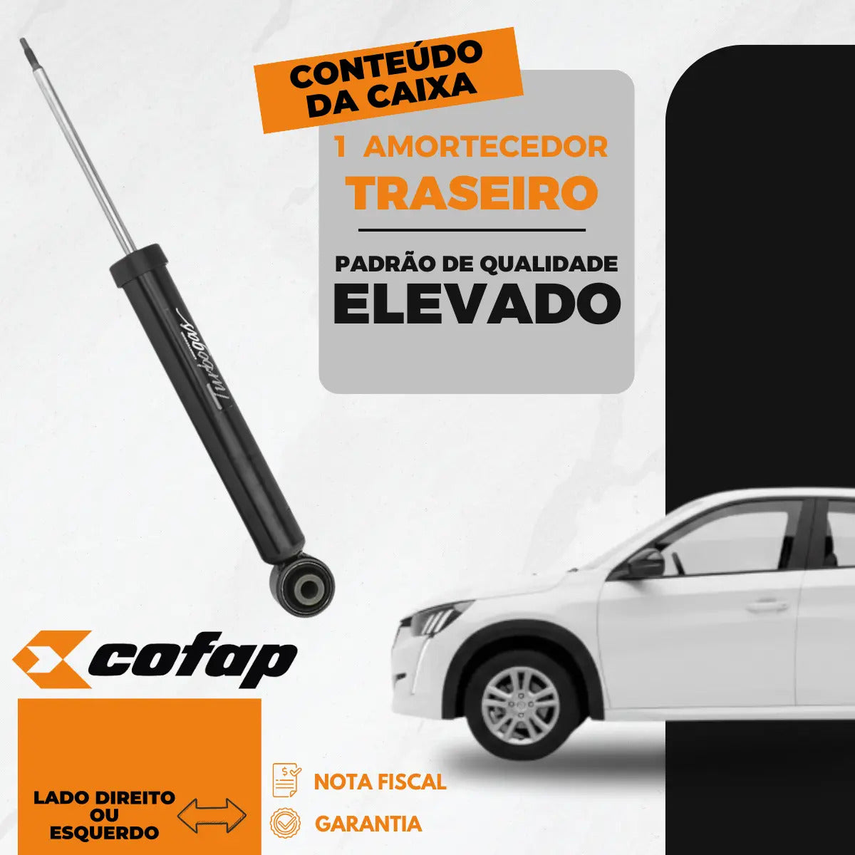 Amortecedor Traseiro Original Cofap 208 2020 Até 2024