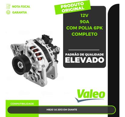 Alternador Hb20 1.6 2013 Em Diante 12v 90a Com Polia 6pk