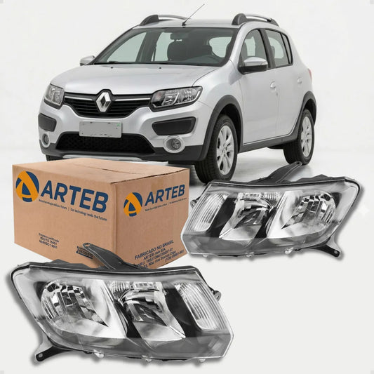 Farol Sandero Stepway 2014 A 2019 Máscara Negra Arteb