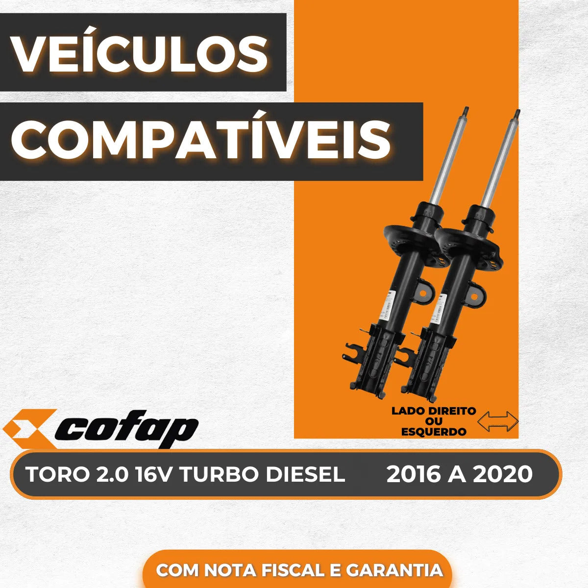 Par Amortecedor Dianteiro Toro 2.0 Flex/diesel Cofap