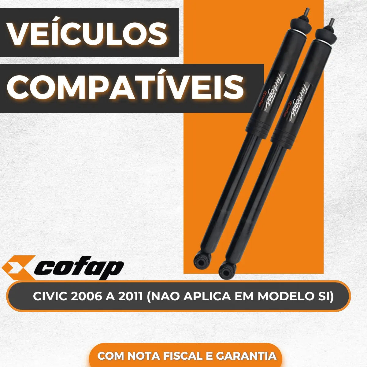 Par Amortecedor Traseiro Original Cofap New Civic 2008 2009