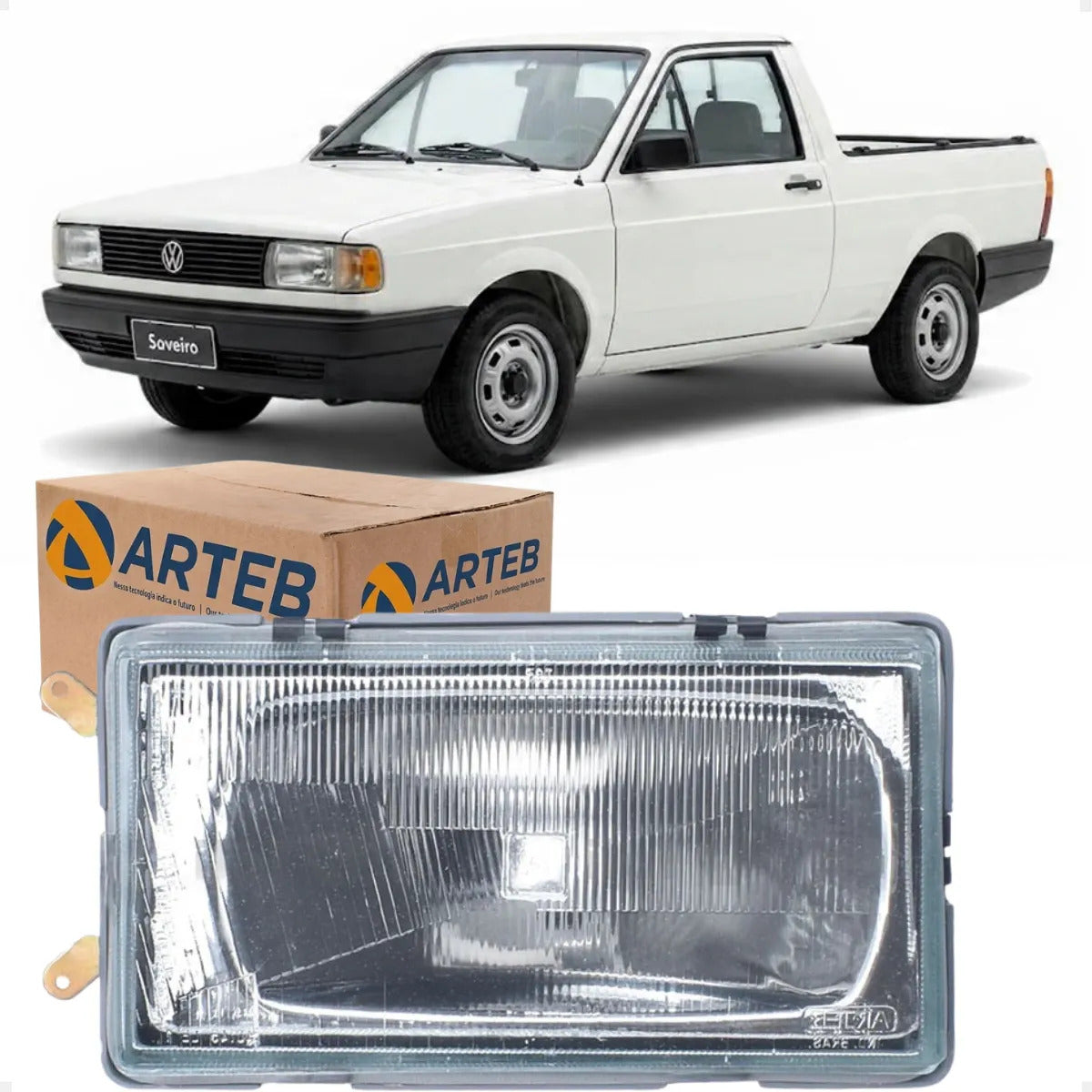 Farol Vw Gol Parati Saveiro 1986 1987 1988 1989 1990 Arteb
