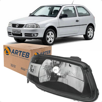 Farol Gol G4 2005 Diante Máscara Negra Defletor Cromad Arteb