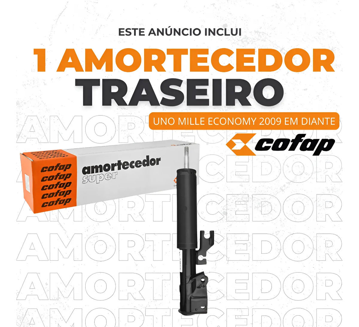 Amortecedor Traseiro Cofap Uno Mille Economy 1.0 2009 Diante