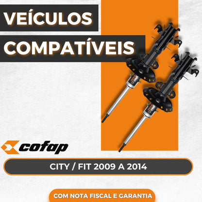 Par Amortecedor Dianteiro Fit City 2009 10 11 12 2013 Cofap