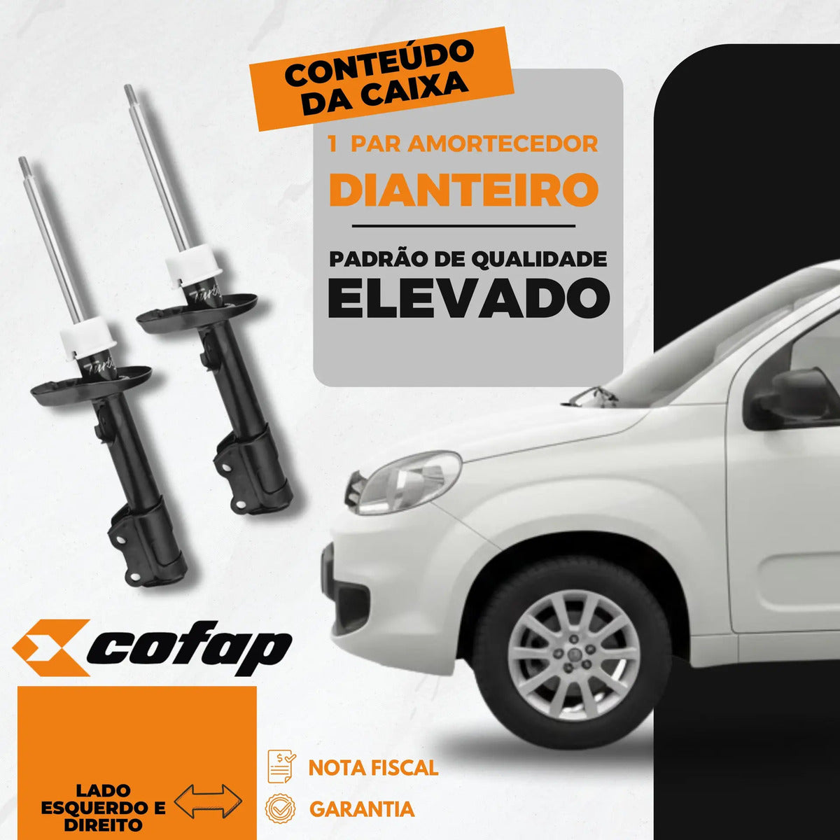 Par Amortecedor Dianteiro Uno 10 - 16 Cofap Gp32826 Gp32827