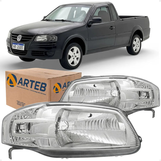 Farol Gol Parati Saveiro G4 2005 A 2014 Máscar Cromada Arteb