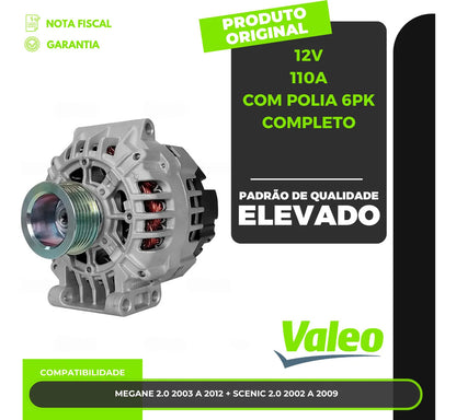 Alternador Megane Scenic 2.0 2002 A 2012 12v 110a Completo