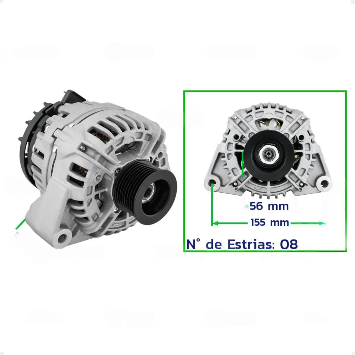 Alternador John Deere 6100 6130 6150 12v 90a Com Polia 8pk