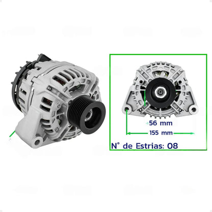 Alternador John Deere 6100 6130 6150 12v 90a Com Polia 8pk