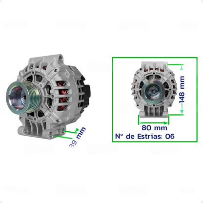 Alternador Megane Scenic 2.0 2002 A 2012 12v 110a Completo